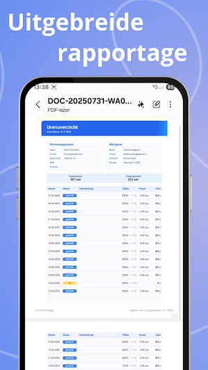 UrenApp Screenshot 2