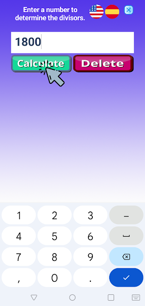 Divisors of a number Screenshot 1