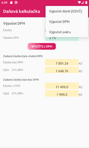 Daňová a finanční kalkulačka Screenshot 3