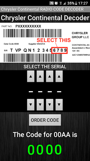 ChryConti Radio Code Decoder Screenshot 2