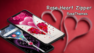 Rose Heart Lock Screen Zipper Screenshot 1