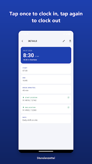 Timesheet — Work Hours Tracker Screenshot 2