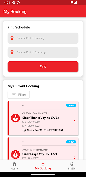 Samudera Shipping Mobile App Screenshot 1