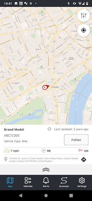 Infiniti Tracking Screenshot 1