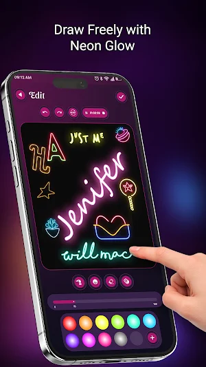 Neon Draw Recorder: Glow Art Screenshot 2