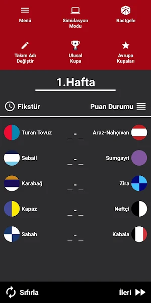 Azerbaycan Ligi Simülasyon Screenshot 0