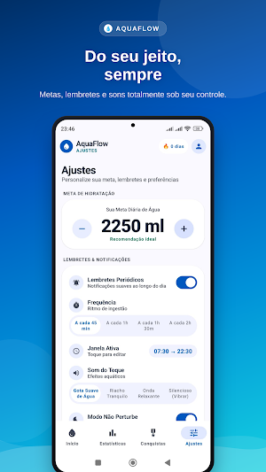 AquaFlow – Lembrete de Água Screenshot 3