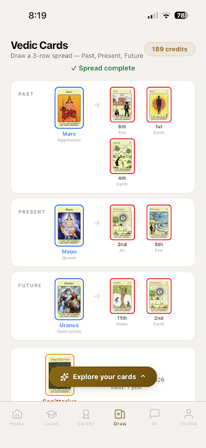Vedic Cards Screenshot 2