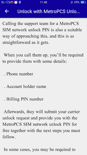 Unlock MetroPCS Master Code Screenshot 1