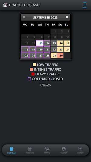 Gotthard Tunnel Traffic Screenshot 2