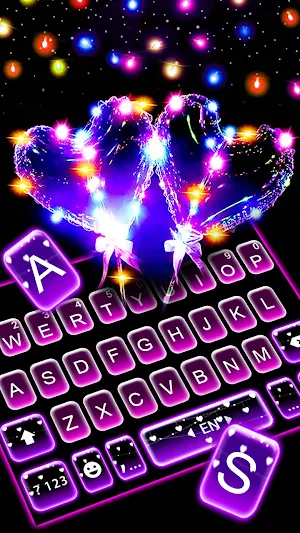 LED Heart Balloons Keyboard Background Screenshot 1
