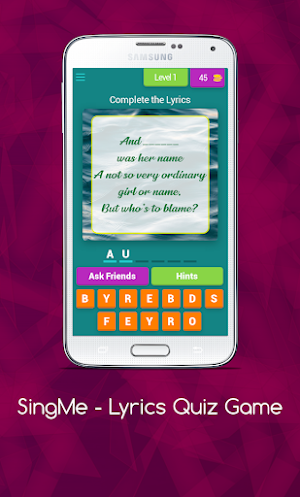 SingMe Lyrics Quiz Earn Cash Screenshot 0