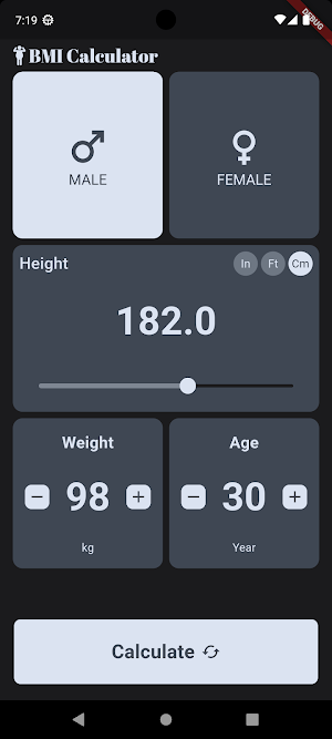 BMI Calculator Screenshot 0