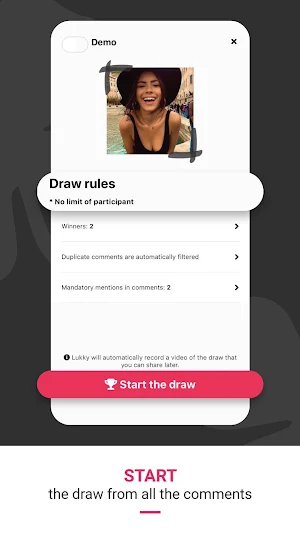 Lukky - Easy Instagram raffle among comments Screenshot 2
