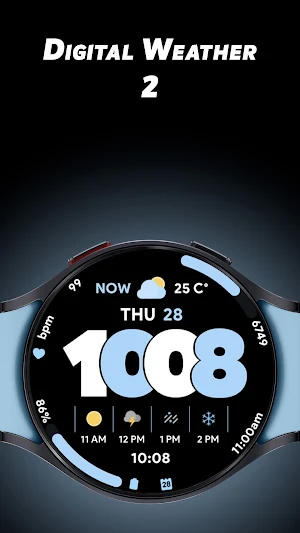 Digital Weather 2 - Watch face Screenshot 0