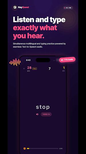 KeyQuest: Typing Tutor Screenshot 1