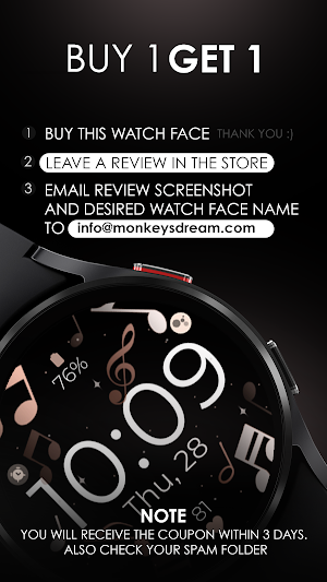 Musical Note Bronze Watch Face Screenshot 3