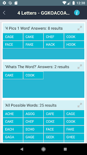 WordGen: 4 Pics 1 Word Answers Finder : Solver Screenshot 1