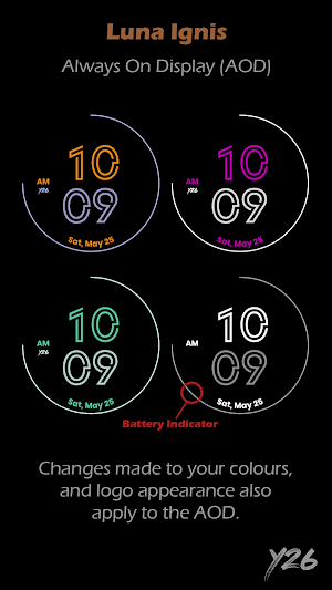Y26 Luna Ignis Watch Face Screenshot 3