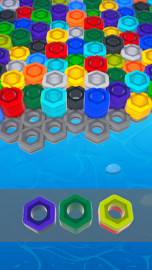 Hexa 3D Nuts: Sort Game Screenshot 2