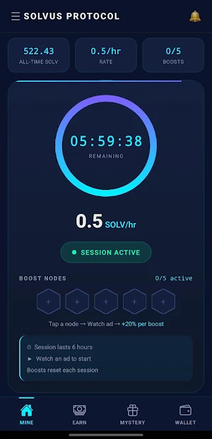 Solvus Mining Protocol Screenshot 0
