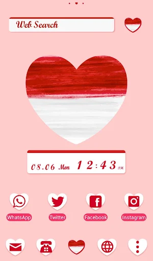 Beautiful Wallpaper Indonesia Flag Heart Theme Screenshot 0