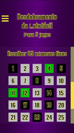 Desdobramento da Lotofácil Screenshot 1
