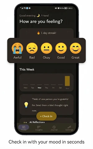 MindMirror - AI Mood Journal Screenshot 1