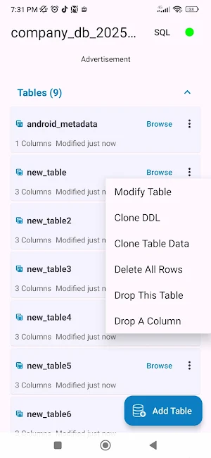 SQLite Database Commander Screenshot 3