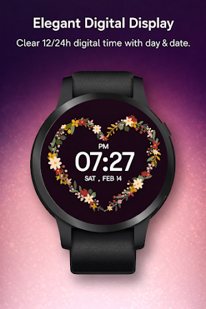 Floral Heart -Animated Wear OS Screenshot 1