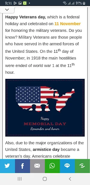 Happy Veterans Day Screenshot 1