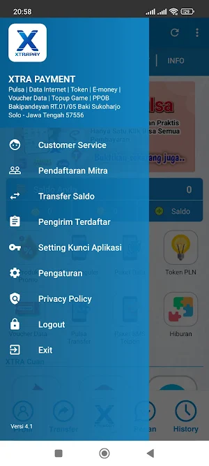 XTRA Payment Screenshot 1