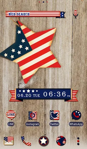 Pretty Wallpaper U.S.A. Flag Star Theme Screenshot 0