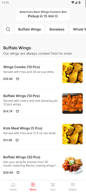 America's Best Wings - MD Screenshot 1