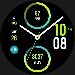 Hybrid Sporty Green Watch Face screenshot 4