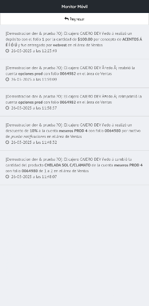 Monitor WebRestaurant Screenshot 1