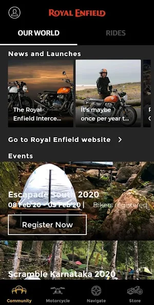 Royal Enfield App Screenshot 1