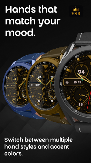 YSR01 Golden Analog Watch Face Screenshot 2
