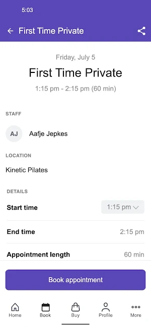 Kinetic Pilates Screenshot 2