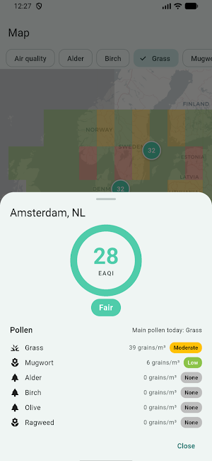 Breora: Air Quality & Pollen Screenshot 2