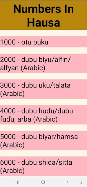 Numbers In Hausa Screenshot 2