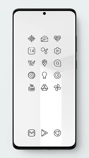 Caelus Black Icon Pack - Black Linear Icons Screenshot 2
