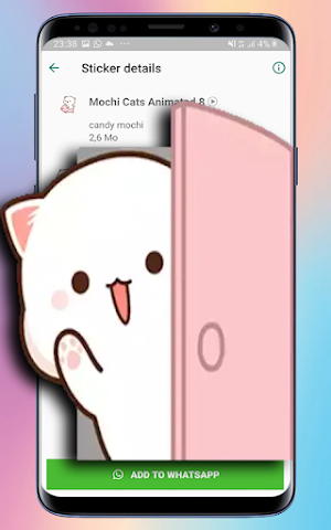 animated mochi cat sticker Screenshot 2