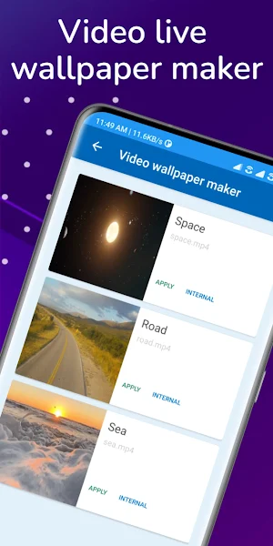 Video live wallpaper maker Screenshot 0