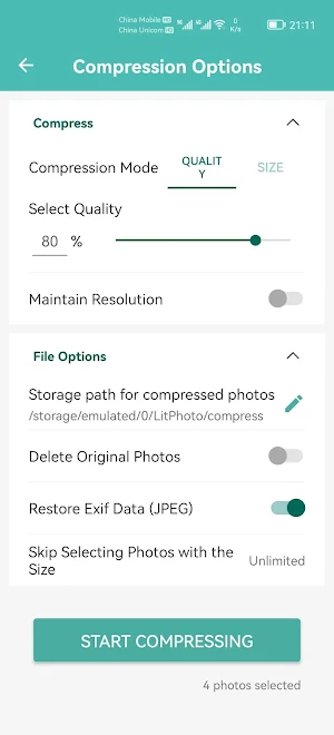LitPhoto - Compress & Resize Screenshot 1