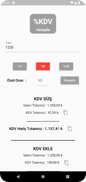 KDV Hesaplama : dahil ve hariç Screenshot 2