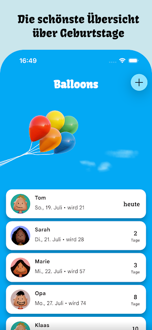 Birthdays Reminder and Cards Screenshot 0