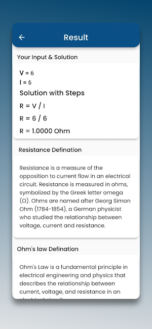 Ohm's Law Calculator Screenshot 2