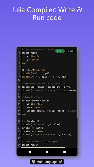 Julia IDE, Compiler & AI Screenshot 0