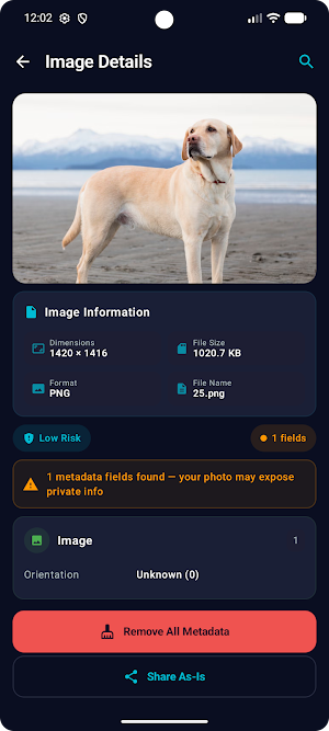 Metadata remover Screenshot 1